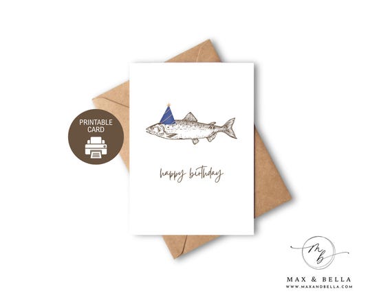 PRINTABLE Birthday Card - Fishing Birthday Card for Husband, Dad Birthday Card, Birthday Card