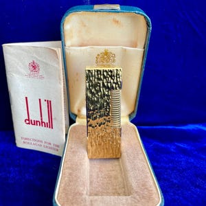 Vintage Gold Bark Rollagas Dunhill-aansteker 99,9%, nieuwstaat, werkt 1 jaar garantie