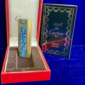 Rzadka zabytkowa zapalniczka Cartier Mosaic Gold Oval 99,9% nowy stan działa 1 rok gwarancji