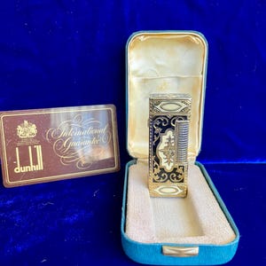 Dunhill Lighter RoyKing 18K Gold Mint Condition Works 1 Year Warranty