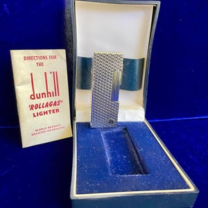 Isqueiro Dunhill botânico prateado vintage raro, 99,9% novo, funcionando, garantia de 1 ano