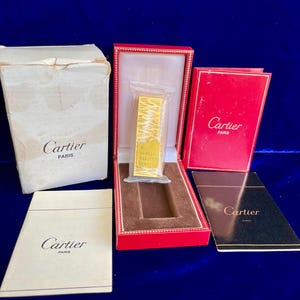 Rare Vintage Gold Pentagon Tiger Cartier Lighter Sealed New Old Stock Full Set