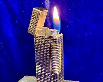 Vintage Rollagas Gold Dunhill Lighter Mint Condition Works 1 Year Warranty