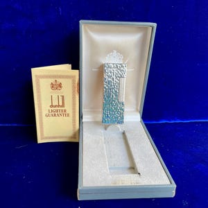 Vintage Rollagas Silver Bark Dunhill Lighter Super Mint Condition Works 1 Year Warranty