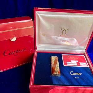 Briquet vintage Cartier en or massif 18 carats Roy King à 99,9 % état neuf Fonctionne 1 an de garantie