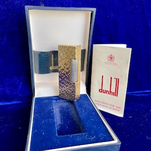 Dunhill Lighter Vintage Gold Super Mint Condition Works 1 Year Warranty