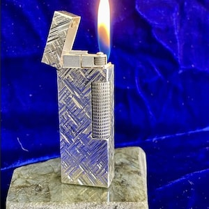 Vintage Dunhill Feuerzeug Rollagas Silber Vintage Neuwertiger Zustand Funktioniert 1 Jahr Garantie