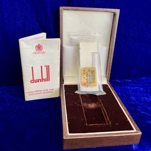 Vintage Silver Rollagas Dunhill Lighter New Sealed Old Stock Full Set