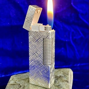 Vintage Dunhill Feuerzeug Rollagas Silber Vintage Mint Zustand Arbeiten 1 Jahr Garantie