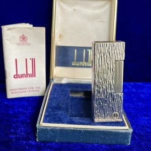 Vintage Dunhill Lighter Silver Rollagas Mint Condition Full Working 1 Year Warranty Box