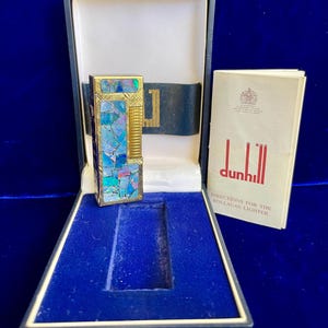 Vintage Natural Opal Mosaic Dunhill Lighter Super Mint Condition Works 1 Year Warranty
