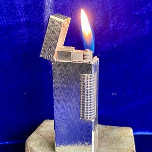 Vintage Silver Rollagas Dunhill Feuerzeug Mint Zustand Funktioniert 1 Jahr Garantie
