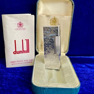 Vintage Florentine Silver Rollagas Dunhill Lighter 99.9% New Condition Works 1 Year Warranty