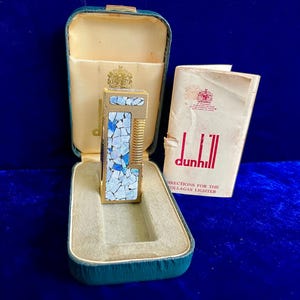 Vintage Mosaik Natural Opal Dunhill Feuerzeug Rollagas Super Mint Zustand Funktioniert 1 Jahr Garantie