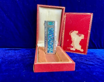 Vintage Cartier Lighter, 925 Silver Natural Opal Mosaic, Super Mint