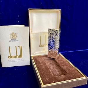Vintage Dunhill-aansteker met zilveren schors 99,9%, nieuwstaat, werkt 1 jaar garantie