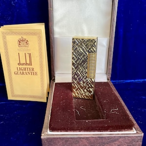 Isqueiro raro Florentino Rollagas Dunhill Vintage em ouro 99,9% novo, funcionando, garantia de 1 ano