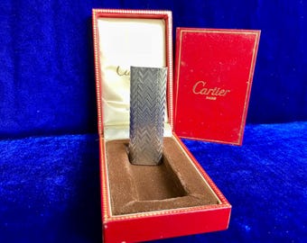 Vintage Silver Oval Cartier Lighter Mint Condition Works 1 Year Warranty