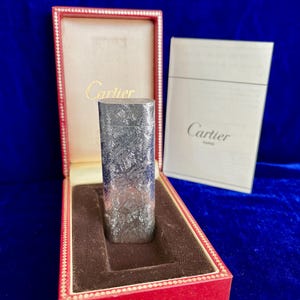 Oval Silver Brushed Vintage Cartier Lighter Super Mint Condition Works 1 Year Warranty