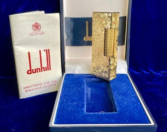 Dunhill Lighter Gold Florentine Works Super Mint Condition 1 Year Warranty