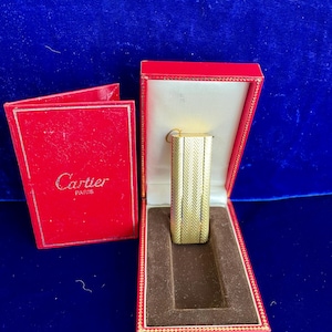 Oval Gold Vintage Cartier Lighter Mint Condition Works 1 Year Warranty