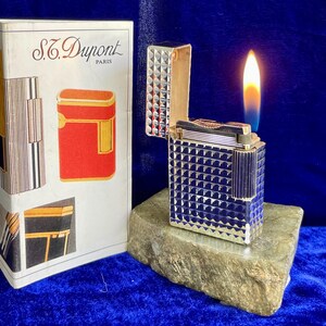 Vintage zilveren korte ST DuPont aansteker, supernieuwstaat, werkt 1 jaar garantie
