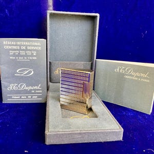 Rare Vintage Gold Short ST DuPont Lighter 99.9% New Condition Works 1 Year Warranty