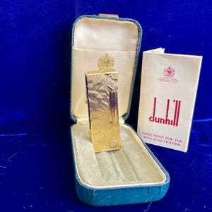 Vintage Gold Bark Dunhill Lighter Super Mint Condition Works 1 Year Warranty