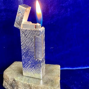 Vintage Rollagas Silber Florentiner Dunhill Feuerzeug Super Mint Zustand Funktioniert 1 Jahr Garantie