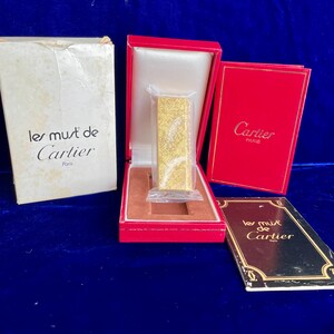 Vintage Cartier Lighter Pentagon Gold Brushed NOS Sealed Condition Full Set
