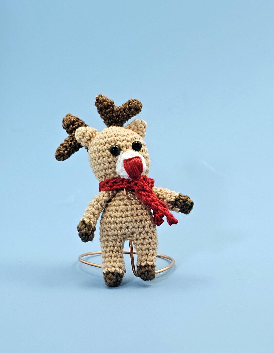 Miniature Rudolf the Red Nosed Reindeer Crochet Amigurumi - Etsy