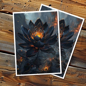 Arte de mangas hiperrealistas de Black Lotus, arte de mangas de impresión digital personalizado, tamaño estándar o japonés, impresión digital de alta calidad