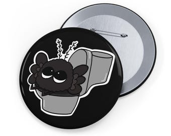 Piss Moth Round Pins - Funny Cryptid Meme Badge