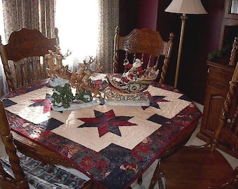 Christmas Star Quilted Table Covering and treeskirt pattern