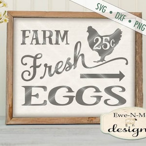 Fresh Eggs SVG - farmhouse kitchen svg - Farm Fresh Eggs  - Chicken svg