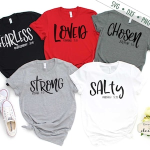 Fuerte svg - Salty svg - Amado svg - Elegido svg - Fearless svg - Christian SVG - Fe SVG - Biblia svg - Uso comercial svg, dxf, jpg, png