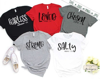 Fuerte svg - Salty svg - Amado svg - Elegido svg - Fearless svg - Christian SVG - Fe SVG - Biblia svg - Uso comercial svg, dxf, jpg, png