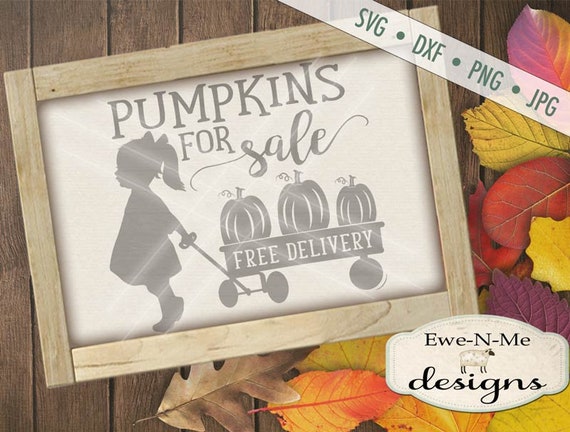 Pumpkin SVG  - Pumpkins For Sale svg - Girl wagon svg - Fall SVG  - pumpkin wagon svg