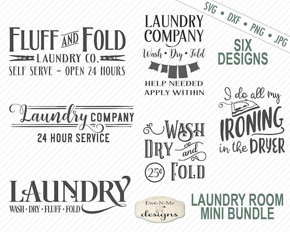 Laundry SVG Bundle - Laundry Room Sign SVG Bundle - Commercial Use svg, dxf, png, jpg