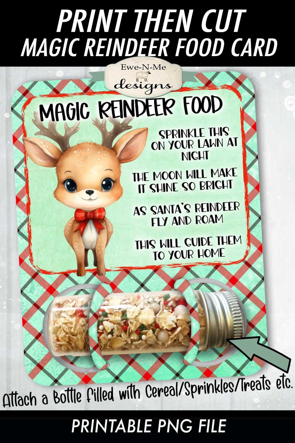 Magic Reindeer Food PNG | Christmas Reindeer Food Print and Cut Card