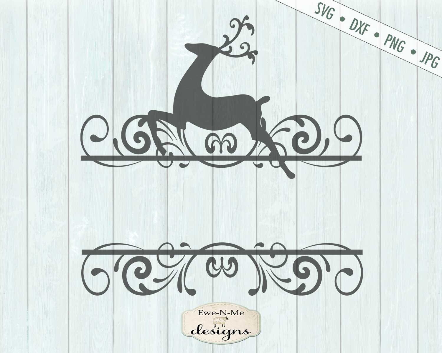 Download Split Deer Monogram SVG - Christmas SVG