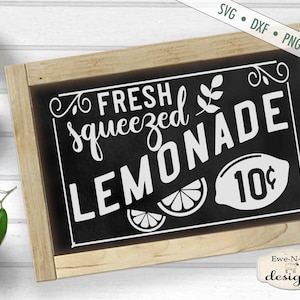Lemonade SVG File - Fresh Squeezed Lemonade svg  - lemonade sign svg - lemon svg  - Commercial Use svg, dxf, png, jpg