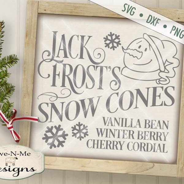 Jack Frost SVG Cut File - Winter SVG Cut File - Jack Frost Snow Cone SVG - Snowman svg - Christmas svg - Digital svg, dxf, png and jpg files