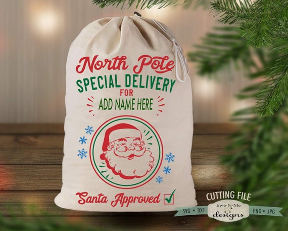 North Pole Delivery SVG -  Santa Sack SVG - Santa Bag SVG