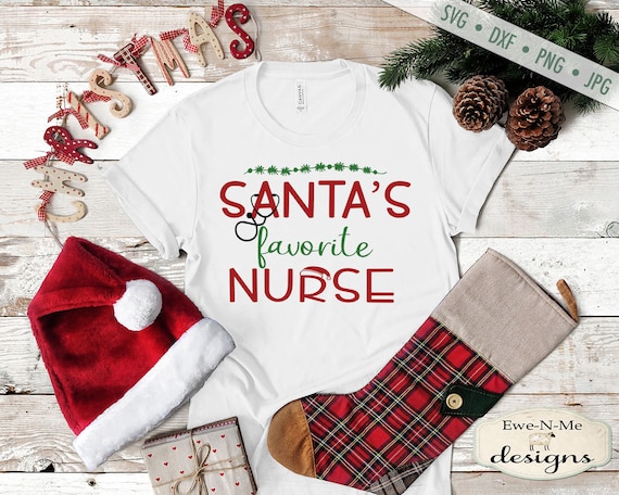 Christmas SVG - Santas Favorite Nurse SVG - Nurse SVG - medical svg - Commercial Use - svg, dxf, png, jpg