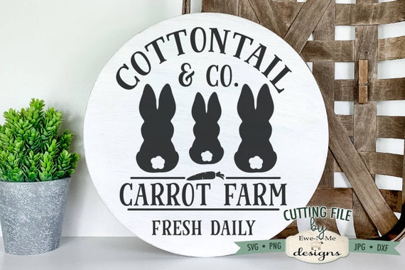 Cottontail & Co Carrot Farm SVG - Easter Sign SVG -  Cottontail Carrot Farm svg, png Cutting File