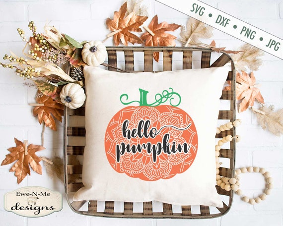 Pumpkin SVG - Hello Pumpkin svg - pumpkin mandala svg  - Fall SVG - pumpkin zentangle SVG - Autumn svg  - Commercial Use svg, dxf, png, jpg