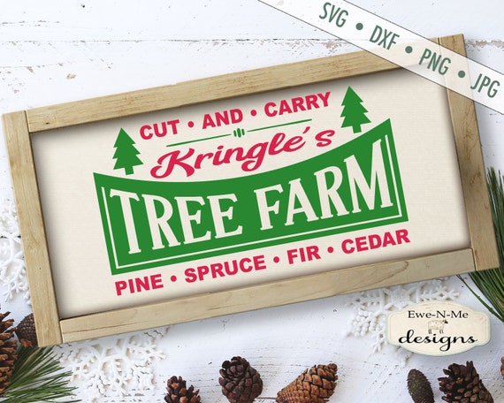 Tree Farm SVG - Christmas svg  - Retro Christmas svg - Kringle svg - Cedar Pine Spruce Fir - Commercial Use svg dxf png jpg