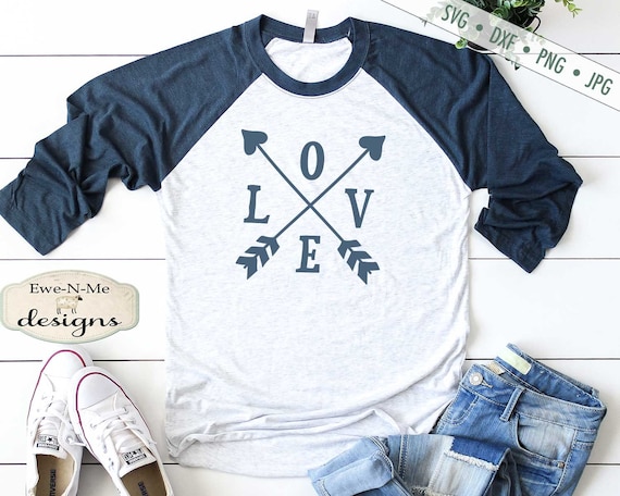 Love - Crossed Arrows - Valentine - SVG Cutting File