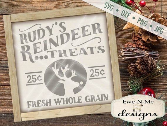 Reindeer SVG - Christmas Reindeer svg - Rudolph svg -  Commercial Use svg - Christmas svg files for cricut - cut files - svg, dxf, png, jpg